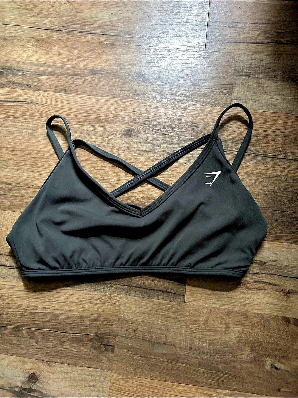Gymshark Back Gains Sports Bra- fog green